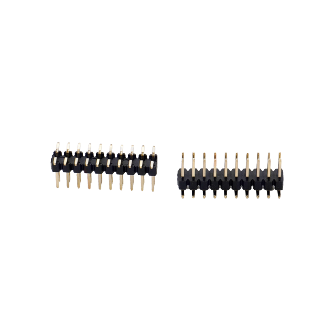 PH1007 排针连接器 Pitch 1.00mm 180° 双排 SMT+CAP 排针 带柱 塑高1.0mm PC5.2 2X10Pin 黑色 镀全金G/F